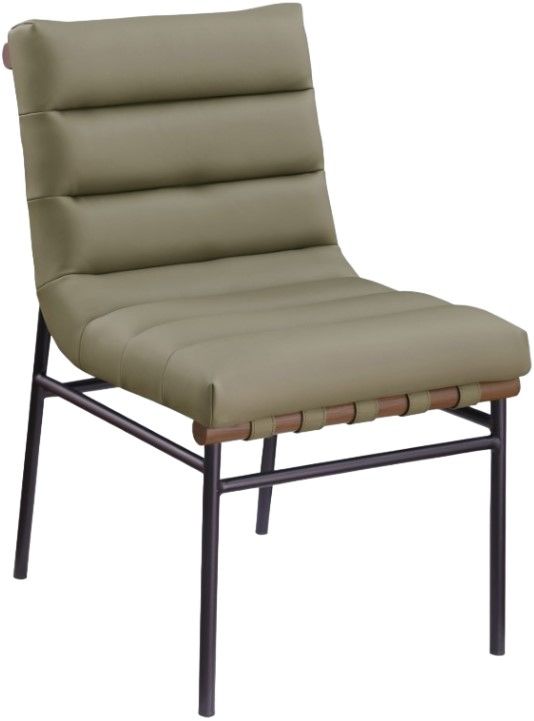 Meridian Furniture Burke Olive/Black Vegan Leather Dining Chair-0
