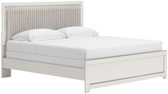 Signature Design by Ashley® Zuraleus White King Panel Bed with Upholstered Headboard-1