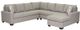 Dynasty Furniture 4-Piece Beige Right-Arm Facing Sectional and Chaise-0