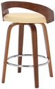 Armen Living Sonia 4-Piece Cream/Walnut Counter Stool Set-4