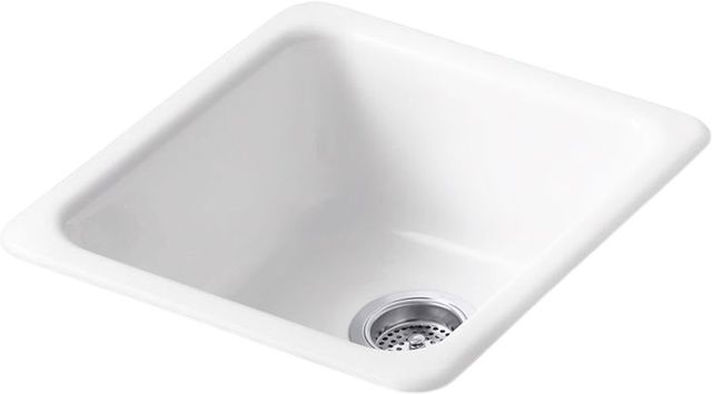 KOHLER® Iron/Tones® White 17" Top/Undermount Single-Bowl Bar Sink-0