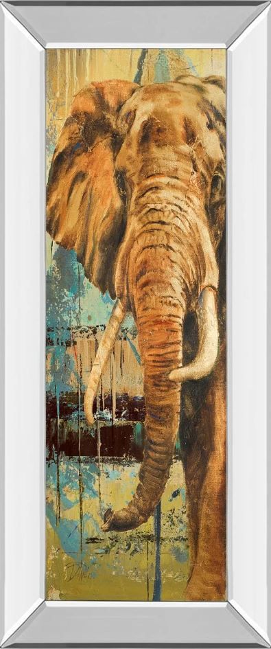 Classy Art New Safari On Teal Il by Patricia Pinto Mirror Framed Wall Art-0
