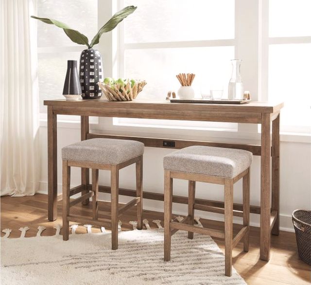 Magnussen Home® Lindon Belgian Wheat/Sauve Blanco Upholstered Stool-1