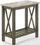 New Classic® Home Furnishings Eden Gray Chairside Table with Beige Top -0