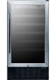 Summit® 18" 3.3 Cu. Ft. Stainless Steel Built-In Wine Cooler with Black Cabinet-0