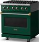 Viking® 5 Series 30" Ivy Pro Style Dual Fuel (LP) Range with Brushed Brass Trim-3