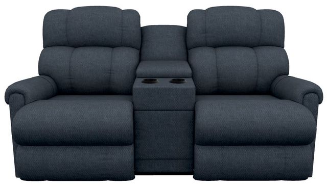 La-Z-Boy® Pinnacle Navy Power Wall Reclining Loveseat with Console and Headrest-1