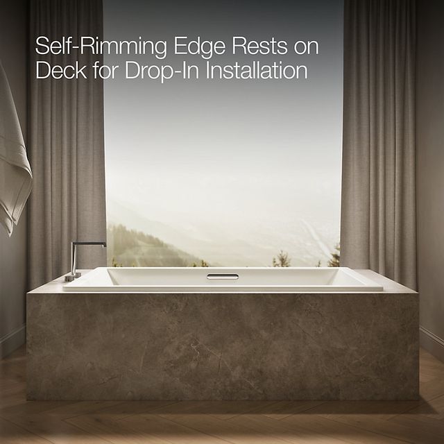 KOHLER® Underscore® Biscuit 72" x 42" Heated Whirlpool Bath-3