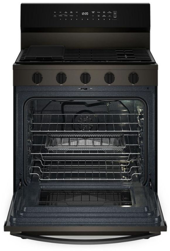 Whirlpool® 30" Black Stainless Steel Freestanding Gas Range-1