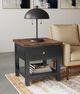 A-America® Stormy Ridge Chickory Top End Table with Slate Black Base-1