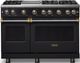 Viking® 5 Series 48" Onyx Pro Style Gas (LP) Range with Brushed Brass Trim-0