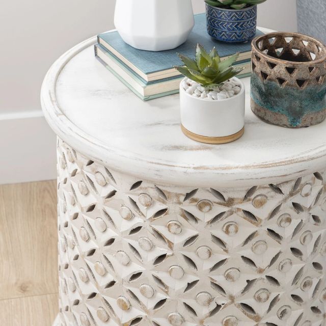 Powell® Imani White Side Table-3