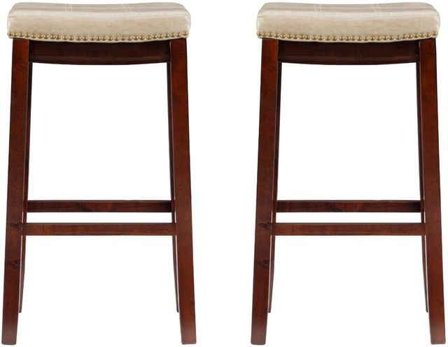 Linon Claridge 2-Piece Jute/Wenge Bar Stool Set-2