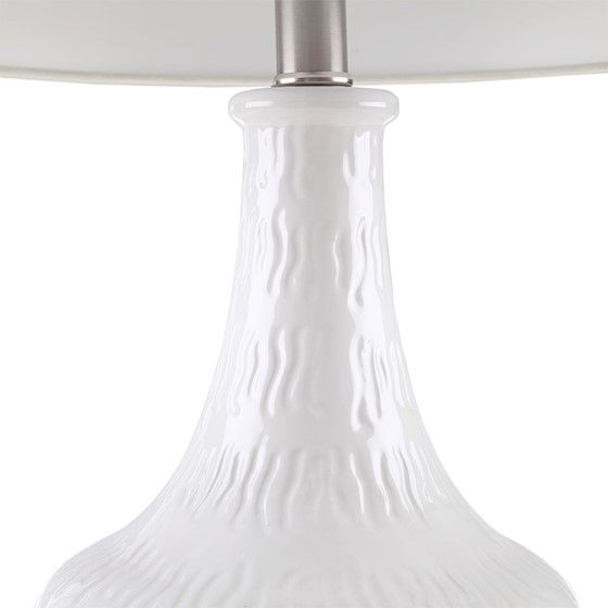 Olliix by Hampton Hill Celine White Ceramic Vase 26" Table Lamp-2