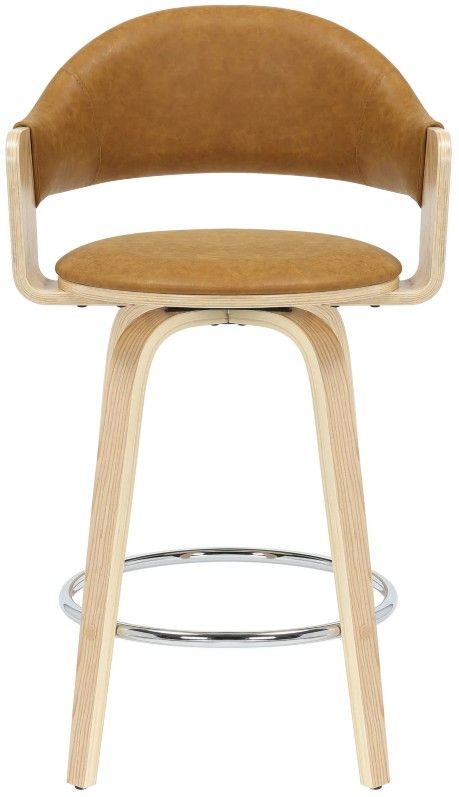 Armen Living Daxton Camel/Oak Counter Stool-2