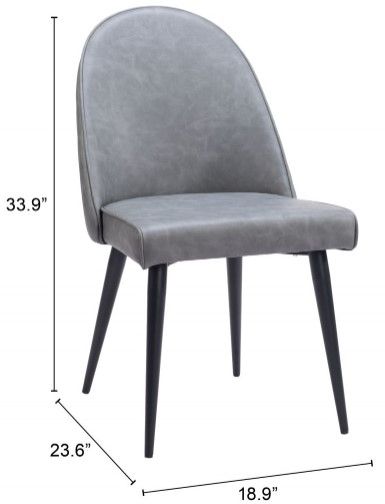 Zuo® Modern Silloth Gray/Black Dining Side Chair-1