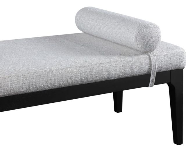 Meridian Furniture Priscilla Gray/Black Upholstered Bench-4