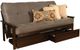 Kodiak Furniture Monterey Suede Gray/Espresso Full Storage Futon with Mattress-0