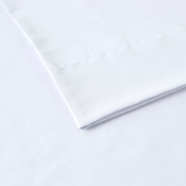 Olliix by Clean Spaces Charcoal Infused White Twin Solid Microfiber Sheet Set-1