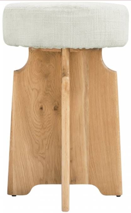 Meridian Furniture Jasper Cream/Natural Oak Boucle Counter Stool-1