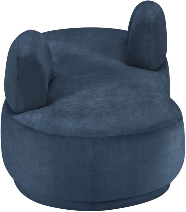 Meridian Furniture Argyle Blue Chenille Fabric Chaise-1