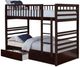 IFDC Espresso Youth Single/Single Bunk Storage Bed-0
