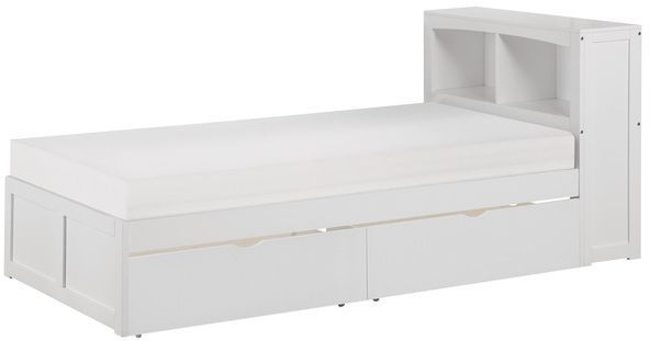 Homelegance® Galen White Youth Twin Platform Bookcase Storage Bed-0