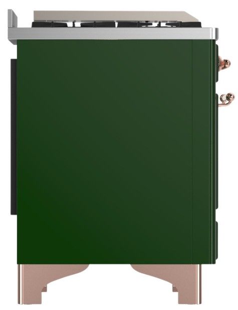 Ilve® Majestic III 60" Emerald Green Pro Style Dual Fuel Natural Gas Range with Solid Door and Copper Trim-3