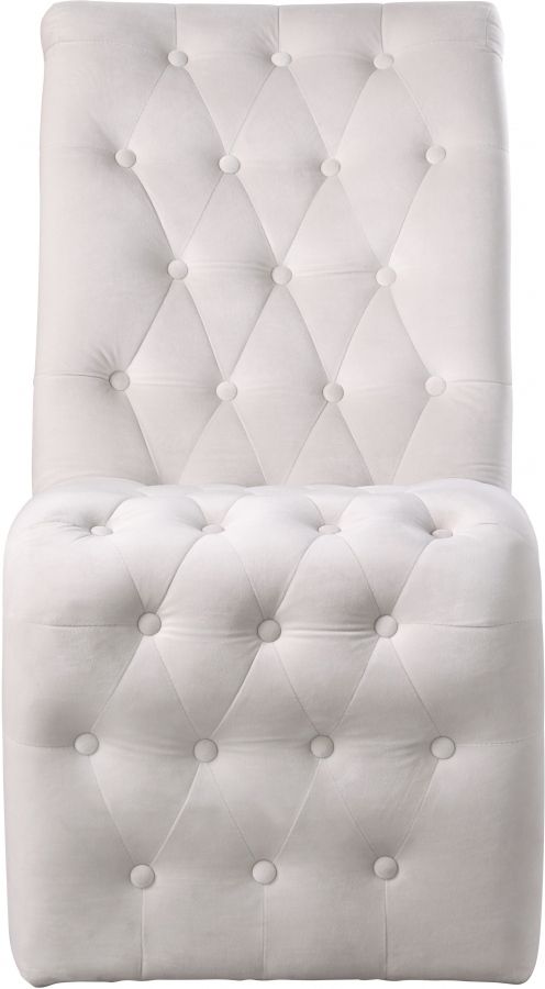 Meridian Furniture Curve Cream Velvet Dining Chair-1