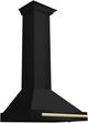 ZLINE Autograph Edition 30" Black Stainless Steel Wall Mounted Range Hood with Polished Gold Handle-1