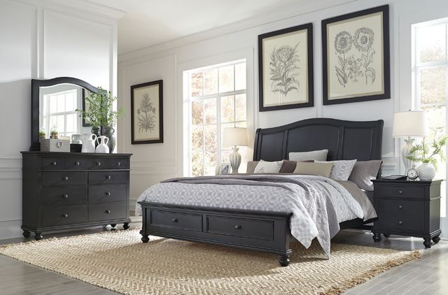aspenhome® Oxford Black 2-Drawer Nightstand-1