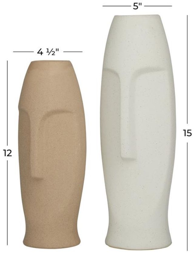 Deco Marche 2-Piece Easter Island Head Vase Set-2