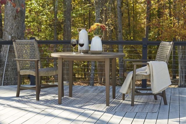 Signature Design by Ashley® Germalia Brown Outdoor Dining Arm Chair-4