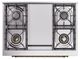 Ilve® Nostalgie II Noblesse 36'' Antique White Pro Style Dual Fuel Range with Brass Trim-4