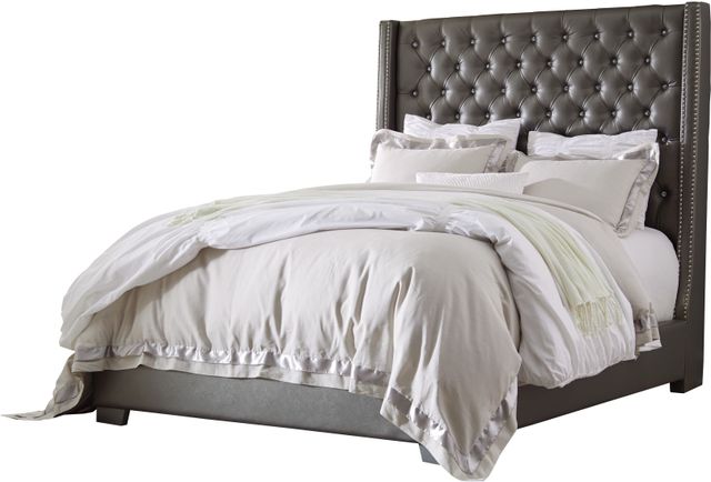 Signature Design by Ashley® Coralayne 2-Piece Gray Queen Upholstered Bed Set-1