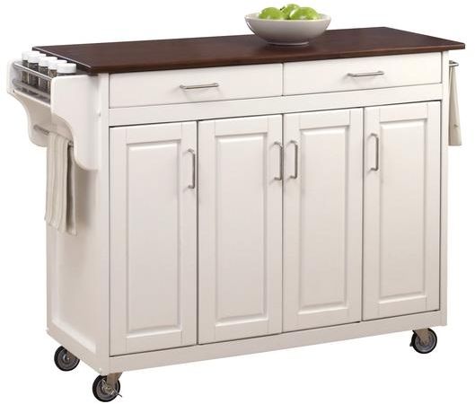 homestyles® Create-a-Cart Cherry/White Kitchen Cart-0