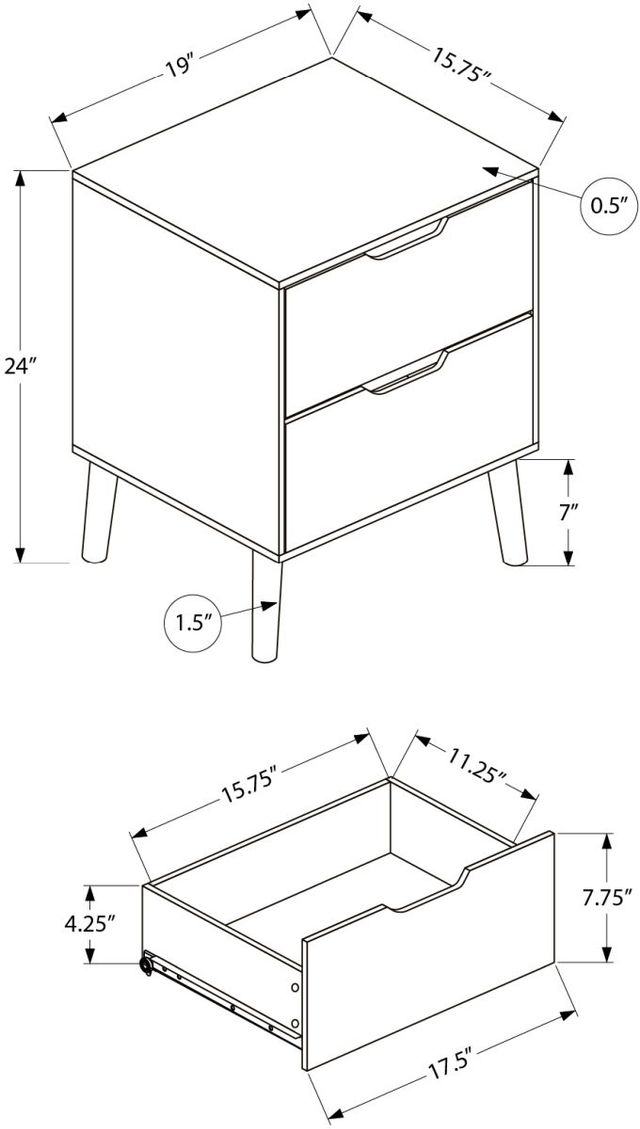Monarch Specialties Inc. Taupe End Table -1