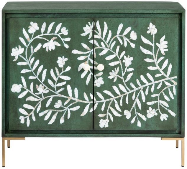 Crestview Collection Flourish Green Accent Cabinet-1
