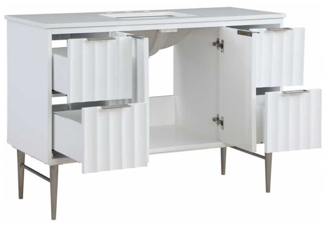 Meridian Furniture Modernist Chrome/White 48" Bathroom Vanity-1