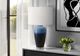 Monarch Specialties Inc. Blue Ceramic Table Lamp with Ivory Shade-2