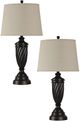 StyleCraft 2-Piece Oiled Bronze Metal Table Lamps-0