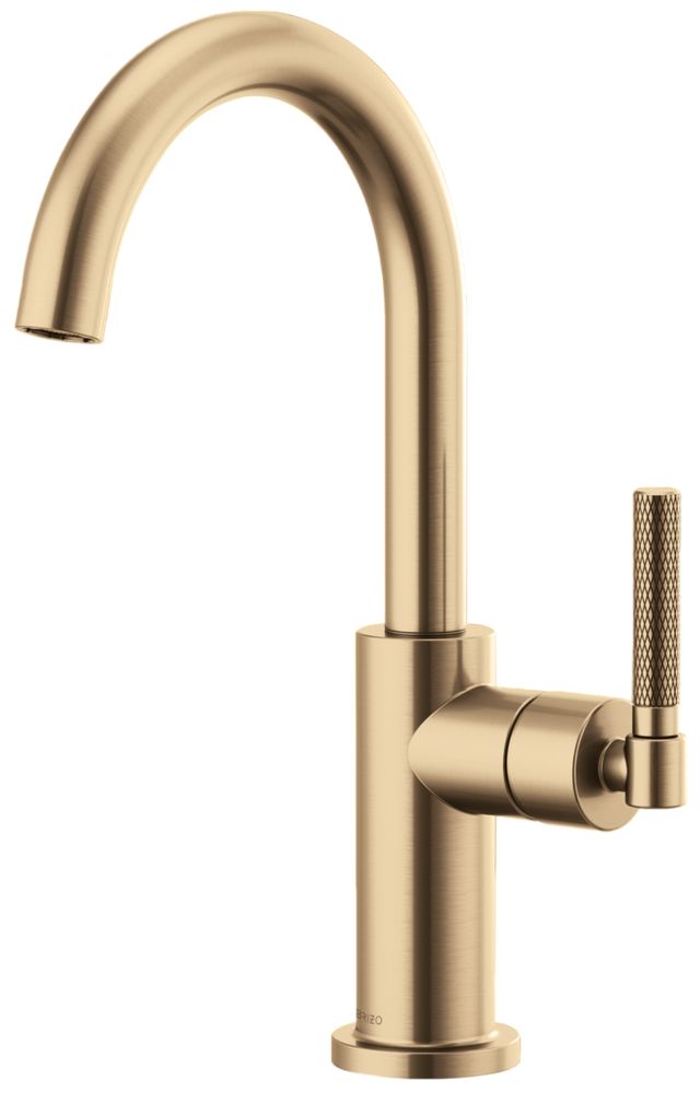 Brizo Litze® Brilliance® Luxe Gold® Bar Faucet with Arc Spout and Knurled Handle Kit-0