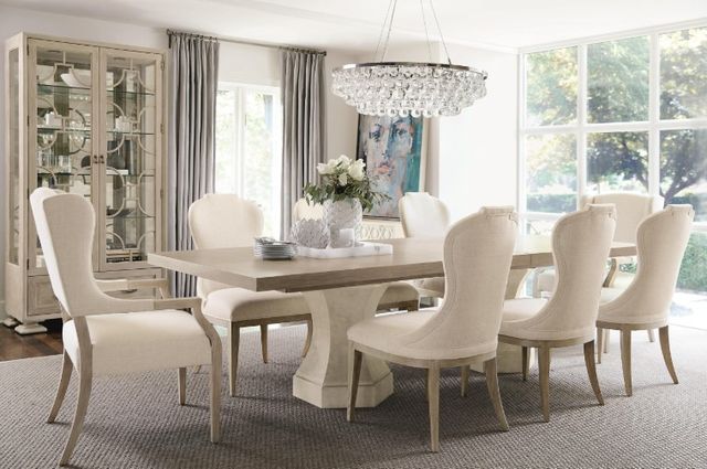 Bernhardt Santa Barbara Cerused Oak Top Dining Table with Faux Stone Base-1