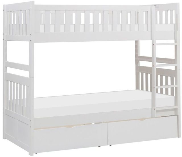 Homelegance® Galen White Youth Twin/Twin Storage Bunk Bed-0