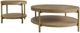 Coaster® Arini 2-Piece Sand Wash Occasional Table with Aged Brass Base Set-0