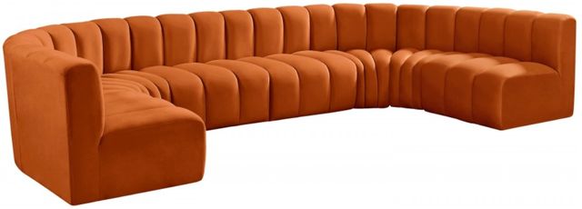 Meridian Furniture Arc 8-Piece Cognac U-Shape Sectional-0