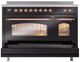 Ilve® Nostalgie II Series 48" Glossy Black Pro Style Induction Range-4