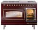 Ilve® Nostalgie II Noblesse 48'' Burgundy Pro Style Dual Fuel Range with Burnished Trim-4