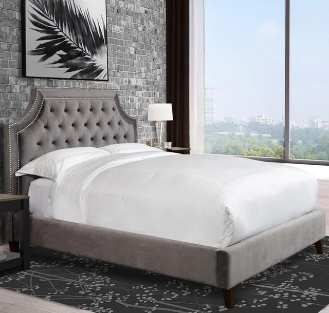 Parker House® Jasmine Flannel California King Upholstered Panel Bed-1