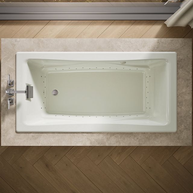 KOHLER® Tea-for-Two® Dune 20" 71" x 36" Drop-In Heated Bubble Massage™ Air Bath-2